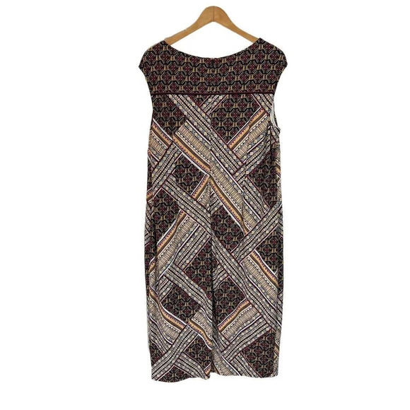 Cato Midi Dress Plus Size 18/20W Jersey Stretch Multi Pattern Tribal Sleeveless - Picture 2 of 8